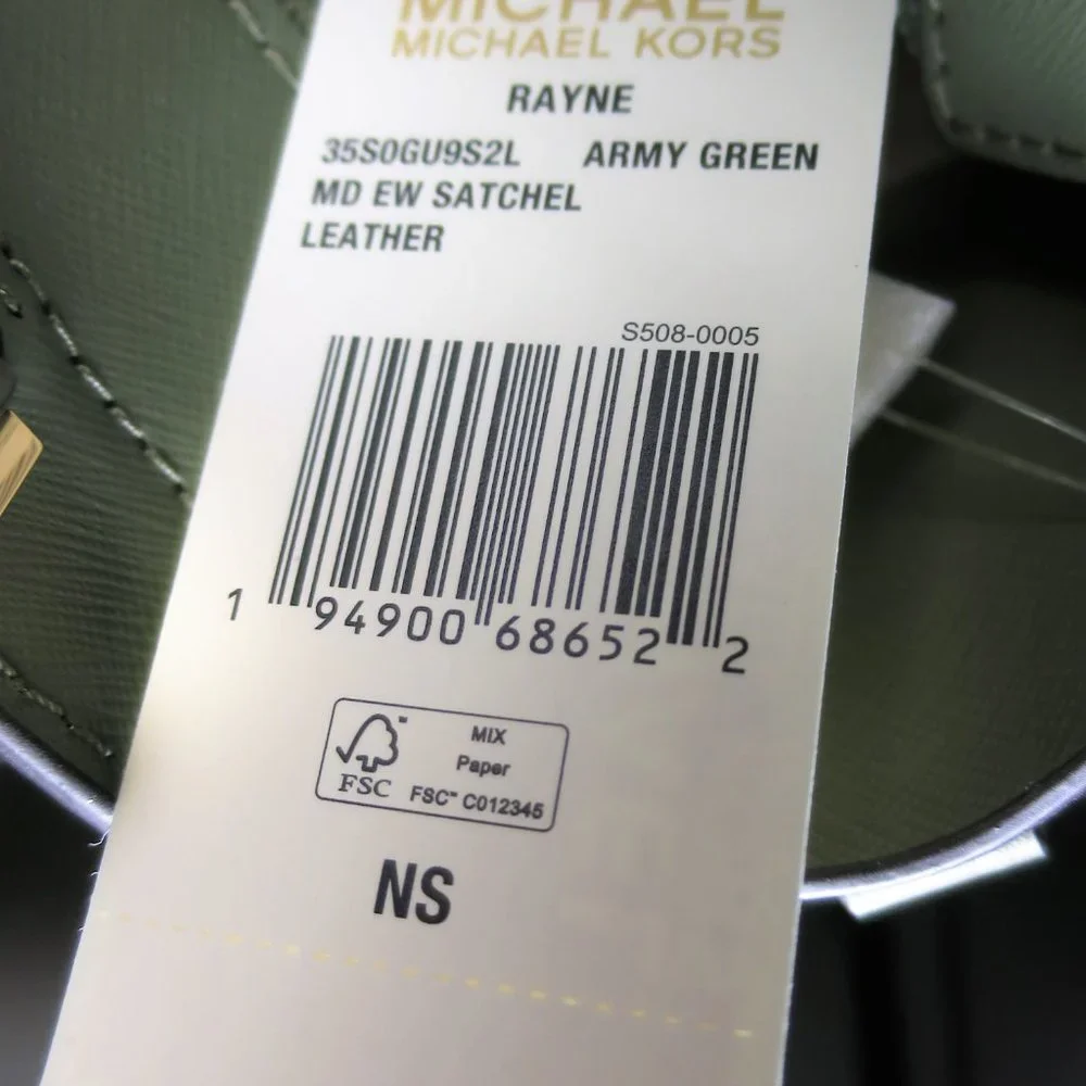 Michael Kors Rayne Medium Leather Satchel Army Green NWT